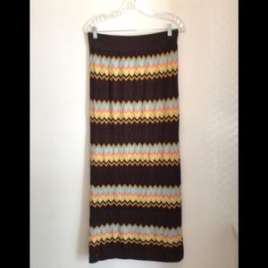Missoni for target chevron pattern elastic waist slim maxi skirt size small